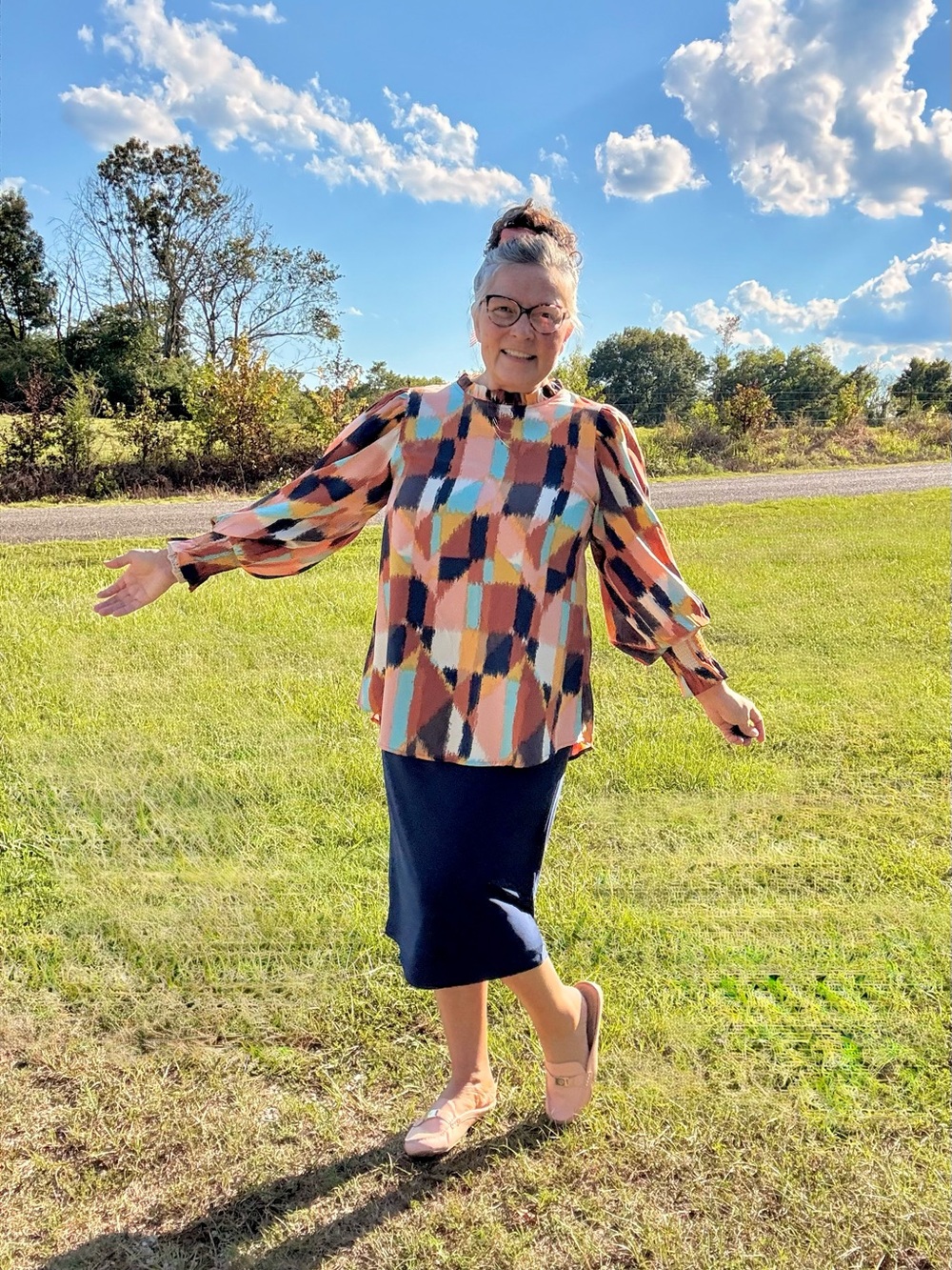 Jodifil Print Puff-Sleeve Blouse - Multicolor
